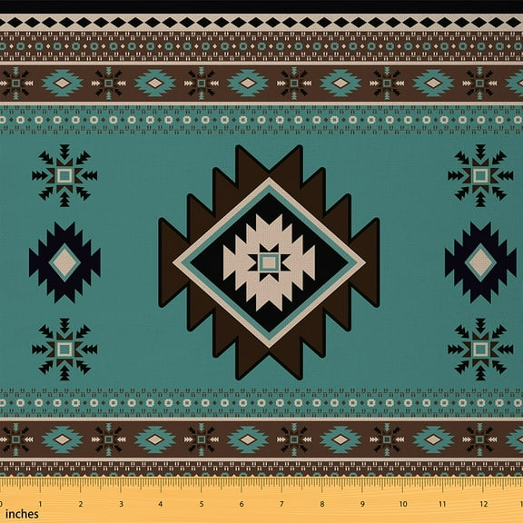 Castle Fairy Western Aztec Fabric by the Yard 5 Yard,Abstract Geometric Sewing Fabric,Bohemian Tribal Fabric for Sewing,Luxury Teenagers Bedroom Decor