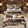 thumbnail image 1 of Castle Fairy Western Bull Skull Bedding Comforter Set 7 Pieces for Female Men Women,Bohemian Tribal Aztec Full Bedding Set Lightweight,Farmhouse Animal Cow Print Fitted Sheet Flat Sheet, 1 of 8