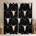 thumbnail image 1 of Castle Fairy Western Bull Skull Black Out Curtains for Teens Adults,Bohemian Boho Curtains Pack of 2 (42x63 Each),Exotic Style Bedroom Curtains,Luxury Bedroom Decor, 1 of 6