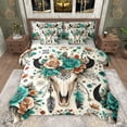 thumbnail image 1 of Castle Fairy Western Bull Skull Boy Girl Bedding Comforter Set,Rose Full Bedding Set, 1 of 8