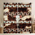 thumbnail image 1 of Castle Fairy Western Bull Skull Curtains Pack of 2 (42x84 Each) for Female Men Women,Bohemian Tribal Aztec Curtains Blackout,Farmhouse Animal Cow Print Bedroom Curtains,Breathable Home Decor, 1 of 6