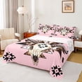 thumbnail image 1 of Castle Fairy Western Bull Skull Queen Sheet Sets for Kids Teens,Bohemian Aztec Bed Set, 1 of 7