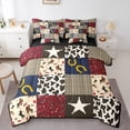 thumbnail image 1 of Castle Fairy Western Cowboy Bedding Comforter Set 7-Piece for Boys Girls,Geometric Plaid King Bedding Sets,Texas Star Horseshoe Ultra Soft Bed Sheets,Lightweight Room Decor,Reversible, 1 of 8