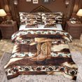 thumbnail image 1 of Castle Fairy Western Cowboy Boots Hat 7-Piece Twin Bedding Set, Bohemian Tribal Aztec, Farmhouse Cow Print, 1 of 8