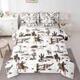 thumbnail image 1 of Castle Fairy Western Cowboys Bedding Comforter Set,Farm Highland Cow Full Bedding Set, 1 of 8