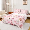 thumbnail image 1 of Castle Fairy Western Cowgirl Boots Hats Twin Sheet Sets 3pcs for Female Girls,Old Fashion Disco Ball Twin Fitted Sheet Microfiber,Kawaii Pink Bow Cherry Breathable Flat Sheet,Breathable Home Decor, 1 of 5
