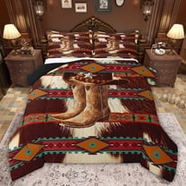 Castle Fairy Western Farmhouse Cow Print Twin Comforter Sets,Bohemian Aztec Bedding Set