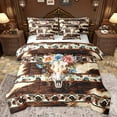 thumbnail image 1 of Castle Fairy Western Floral Bull Skull Twin Bedding Sets 7-Piece for Teens Boys Girls,Animal Cow Print Bedding Comforter Set Microfiber,Bohemian Tribal Aztec Breathable Sheet Sets, 1 of 8