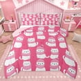 thumbnail image 1 of Castle Fairy White Cats Twin Comforter Sets for Kids Children,Kawaii Pet Bedding Set, 1 of 8