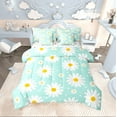 thumbnail image 1 of Castle Fairy 7-Piece King Bedding Set: Teens White Daisy Polka Dots Spring Garden Microfiber Decor, 1 of 8