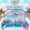 thumbnail image 1 of Castle Fairy 3-Piece Queen Swan Rose Valentine Bedding Comforter Set, 1 of 8
