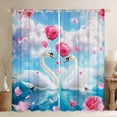 thumbnail image 1 of Castle Fairy White Swan Couple Girl Boy Blackout Curtains Set of 2 (52x84 Each),Chic Floral Pink Rose Window Curtains,Happy Valentine's Day Curtains and Drapes,Microfiber Bedroom Decor, 1 of 6