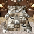 thumbnail image 1 of Castle Fairy Wildlife Bear Bedding Comforter Set 7-Piece for Boys Girls,Vintage Geometric Plaid Grid King Bedding Sets,Retro Jungle Cottage Ultra Soft Bed Sheets,Luxury Bedroom Decor,Reversible, 1 of 8
