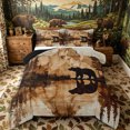 thumbnail image 1 of Castle Fairy Wildlife Bear Queen Comforter Set 3 Pieces,Watercolor Vintage Jungle Animal Comforter Sets Queen,Sepia Brown Cream,Black Reversible,1 Comforter and 2 Pillowcases, 1 of 6