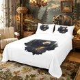 thumbnail image 1 of Castle Fairy Wildlife Bear Queen Sheets 4 Pieces,Jungle Animal Queen Sheet Sets,Black Gold Cream,1 Fitted Sheet, 1 Flat Sheet and 2 Pillowcases, 1 of 6