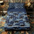 thumbnail image 1 of Castle Fairy Wildlife Bear Zipper Twin Comforter Sets with Fitted Sheet and 2 Pillowcases,Polka Dots Camouflage Animal Zipper Bedding Set,Medium Blue,Navy Blue Reversible,4-Piece, 1 of 6