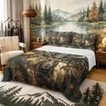 thumbnail image 1 of Castle Fairy Wildlife Deer Bed Sheets 4-Piece for Teens,Woodland Animal Tree Leaves Full Size Sheets,Brown Orange Gray,1 Fitted Sheet, 1 Flat Sheet and 2 Pillowcases, 1 of 6