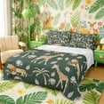 thumbnail image 1 of Castle Fairy Wildlife Giraffe Lion Elephant Queen Sheets 4 Pieces,Tropical Jungle Animal Queen Sheet Sets,Dark Sage Cream,1 Fitted Sheet, 1 Flat Sheet and 2 Pillowcases, 1 of 6