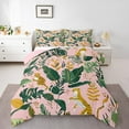 thumbnail image 1 of Castle Fairy Wildlife Leopard 3-Piece Full Size Comforter Sets,Tropical Leaves Bedding Comforter Set,Jungle Animal Lightweight Bedding Sets,Super Cozy Botanical Room Decor,Reversible, 1 of 6