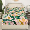 thumbnail image 1 of Castle Fairy Wildlife Leopard 4 Pieces Queen Sheet Sets,Tropical Leaves Ultra Soft Flat Sheet,Jungle Animal Queen Fitted Sheet,Super Cozy Botanical Room Decor, 1 of 5