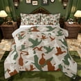 thumbnail image 1 of Castle Fairy Wildlife Mallard Duck Queen Comforter Set,Green Red Bedding Comforter Set, 1 of 8