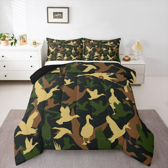 Castle Fairy Wildlife Mallard Duck Twin Comforter Sets,Vintage Aesthetic Bedding Set