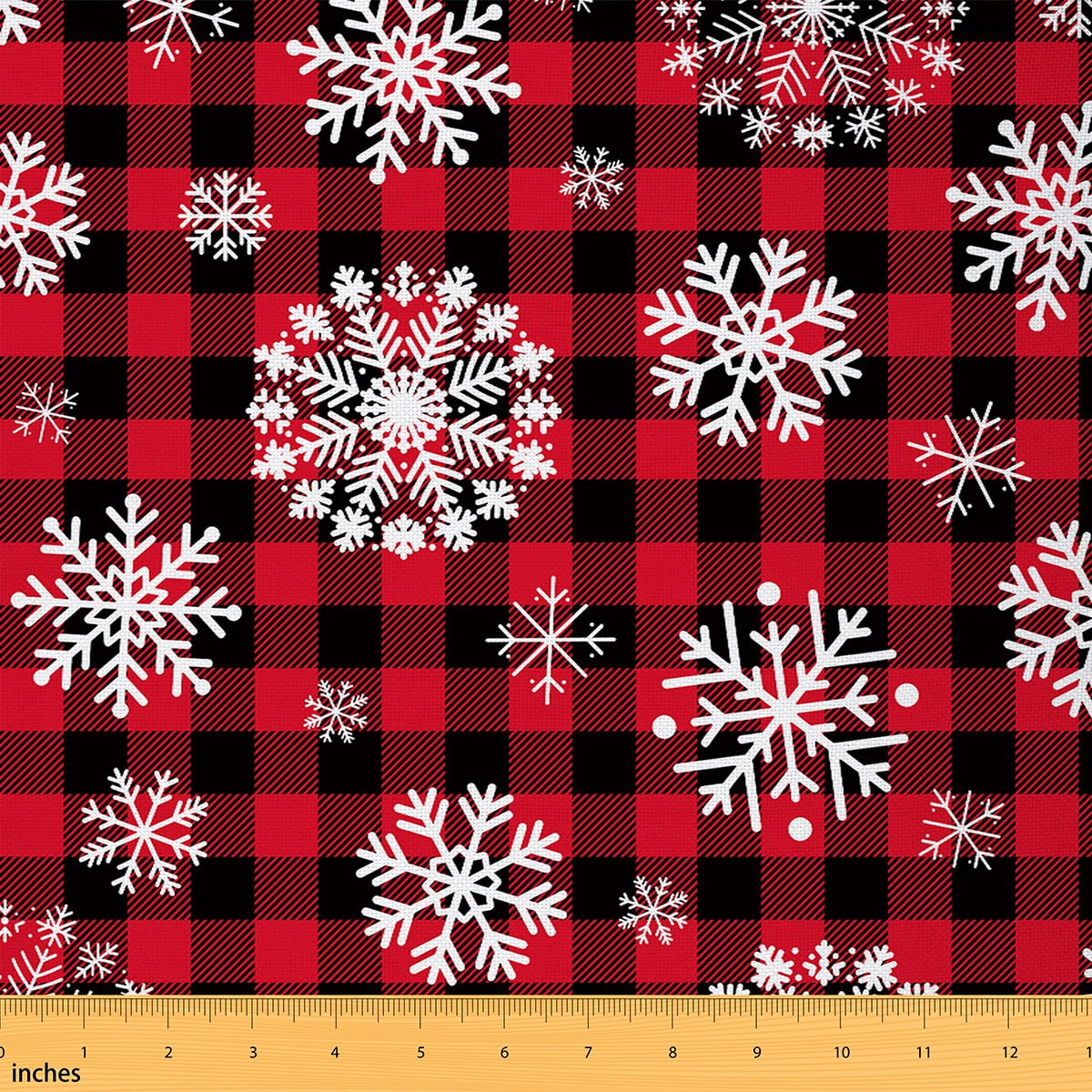 Castle Fairy Winter Snowflake Fabric by the Yard 2 Yards for Teens,Geometric Plaid Room Decor Fabric by the Yard,Merry Christmas Sewing Fabric,Breathable Home Decor