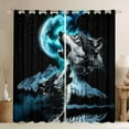 thumbnail image 1 of Castle Fairy Wolves Black Out Curtains,Moutain Starry Sky Curtains Pack of 2 (42x63 Each), 1 of 6