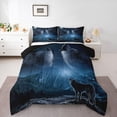 thumbnail image 1 of Castle Fairy Wolves Wildlife Twin Comforter Sets Female Men,Moutain Animal Bedding Set, 1 of 8