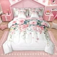 thumbnail image 1 of Castle Fairy Women Girls Teens Spring Graden 7-Piece Twin Bedding Sets,Pink Flower Butterfly Bedding Comforter Set,Botanical Plants Breathable Sheet Sets,Ultra Soft Home Decor, 1 of 8