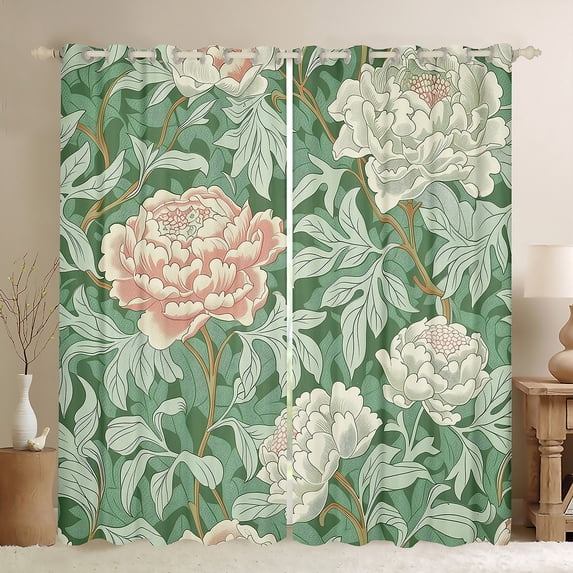 Castle Fairy Women Girls Teens Spring Graden Blackout Curtains Set of 2 (52x84 Each),Chic Flower Window Curtains,Botanical Plants Curtains and Drapes,Ultra Soft Home Decor