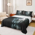 thumbnail image 1 of Castle Fairy Woodland Wildlife Wolf 4pcs Bed Sheets for Teens Adults,Black Grey King Sheets,Jungle Animal Super Cozy Sheet Set,Ultra Soft Home Decor, 1 of 7