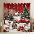 thumbnail image 1 of Castle Fairy Xmas Snowman Deer Black Out Curtains for Preppy Children Teens,Retro Red Truck Curtains Pack Of 2 (42X63 Each),Rustic Cabin Bedroom Curtains,Merry Christmas Room Decor, 1 of 6