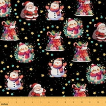 Castle Fairy Xmas Snowman Santa Claus Fabric by the Yard 1 Yard,Merry Christmas Home Decor Fabric by the Yard,Polka Dots Room Decor Fabric by the Yard,Ultra Soft Home Decor