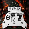 thumbnail image 1 of Castle Fairy Y2K Cartoon Halloween Skeleton Queen Comforter Set 3 Pieces,Number 67 Star Doodle Bones Print Comforter Sets Queen,White Blacks,1 Comforter and 2 Pillowcases,Black Reversible, 1 of 6