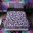 thumbnail image 1 of Castle Fairy Y2K Leopard Skull Zipper Queen Comforter Set with Fitted Sheet and 2 Pillowcases,Lilac Cheetah Silhouette Zipper Bedding Set,Lavender Black,4 Pieces,Black Reversible, 1 of 6