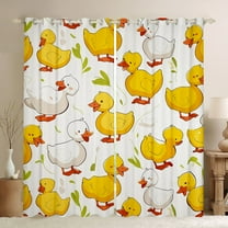 Castle Fairy Yellow Duck Black Out Curtains for Boys Girls,Rustic Farmhouse Animal Curtains Pack of 2 (42x63 Each),Cartoon Cute Bedroom Curtains,Breathable Home Decor