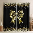 thumbnail image 1 of Castle Fairy Yellow Ribbon Bow Black Out Curtains,Leopard Curtains Pack of 2 (42x63 Each), 1 of 6