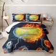 thumbnail image 1 of Castle Fairy Yellow Softball Twin Quilt Set,Sport Theme Twin Coverlet Set,Orange Red Blue, 1 of 7