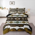 thumbnail image 1 of Castle Fairy Yellow Teal Aztec Full Size Comforter Sets,Bohemian Western Bedding Sets, 1 of 6