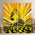 thumbnail image 1 of Castle Fairy Yellow Truck Curtains Pack Of 2 (42X84 Each) for Boys Men Teens,Cartoon Car Curtains Blackout,Geometric Plaid Bedroom Curtains,Breathable Home Decor, 1 of 6
