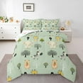 thumbnail image 1 of Castle Fairy Zebra Elephant Lion Bear 3 Pieces Queen Comforter Set,Jungle Animal Ultra Soft Bedding Sets,Cartoon Wildlife Bedding Comforter Set,Luxury Kids Bedroom Decor,Reversible, 1 of 8