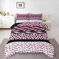 thumbnail image 1 of Castle Fairy Zebra Leopard Print Full Size Comforter Sets,Kawaii Bow Knot Bedding Sets, 1 of 8