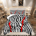 thumbnail image 1 of Castle Fairy Zebra Print 3-Piece Full Size Comforter Sets,Geometric Stripes Bedding Comforter Set,Abstract Lines Lightweight Bedding Sets,Breathable Wildlife Home Decor, 1 of 8