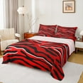 thumbnail image 1 of Castle Fairy Zebra Print Twin Sheet Sets for Female Men,Black Red Bedding, 1 of 7