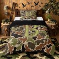 thumbnail image 1 of Castle Fairy Camo Duck Letter B Twin Comforter Sets 3-Piece for Adults,Hunting Theme Bedding Set,Black Reversible, 1 of 6