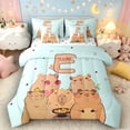 thumbnail image 1 of Castle Fairy Capybara Letter E Twin Bedding Sets 7-Piece for Kids,Cute Animal Bedding Comforter Set, 1 of 7