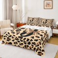 thumbnail image 1 of Castle Fairy Leopard Bow Letter J Full Size Sheets 4-Piece for Girls,Animal Cheetah Bed Sheets, 1 of 6