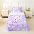 thumbnail image 1 of Castle Fairy Rainbow Letter P Twin Sheet Sets 3pcs for Kids,Pastel Pattern Bedding for Girls, 1 of 6
