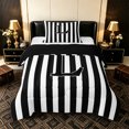 thumbnail image 1 of Castle Fairy Striped Letter L Twin Comforter Sets 3-Piece for Adults,Zebra Print Bedding Set for Modern Decor,Black Reversible, 1 of 6